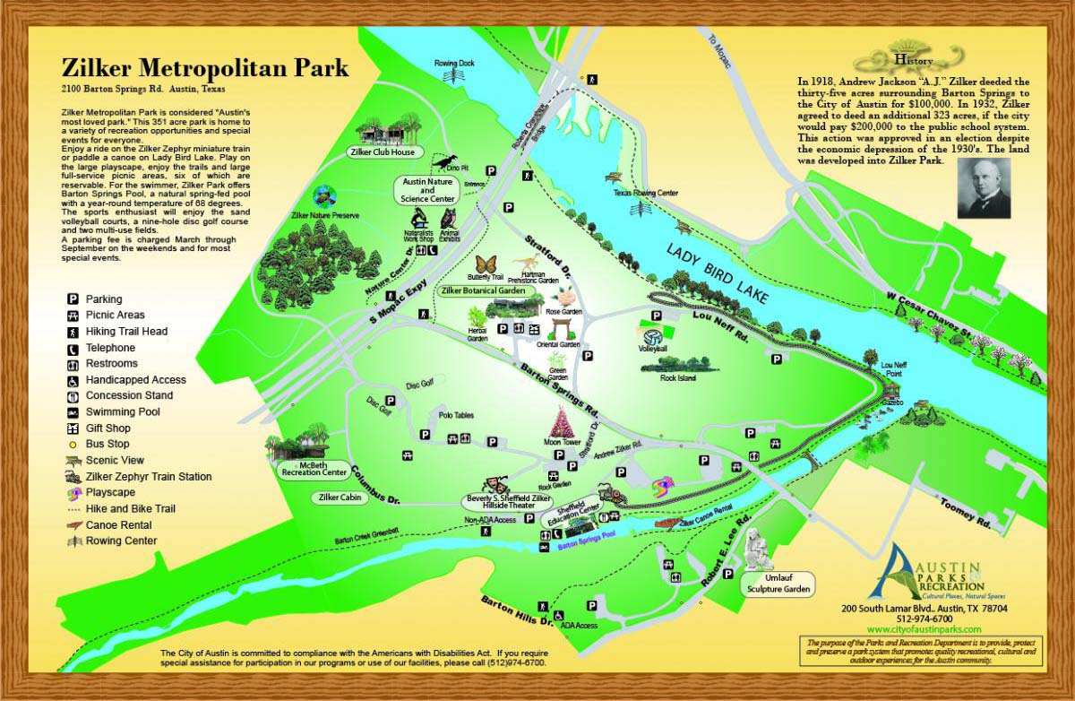 Map of Zilker Park